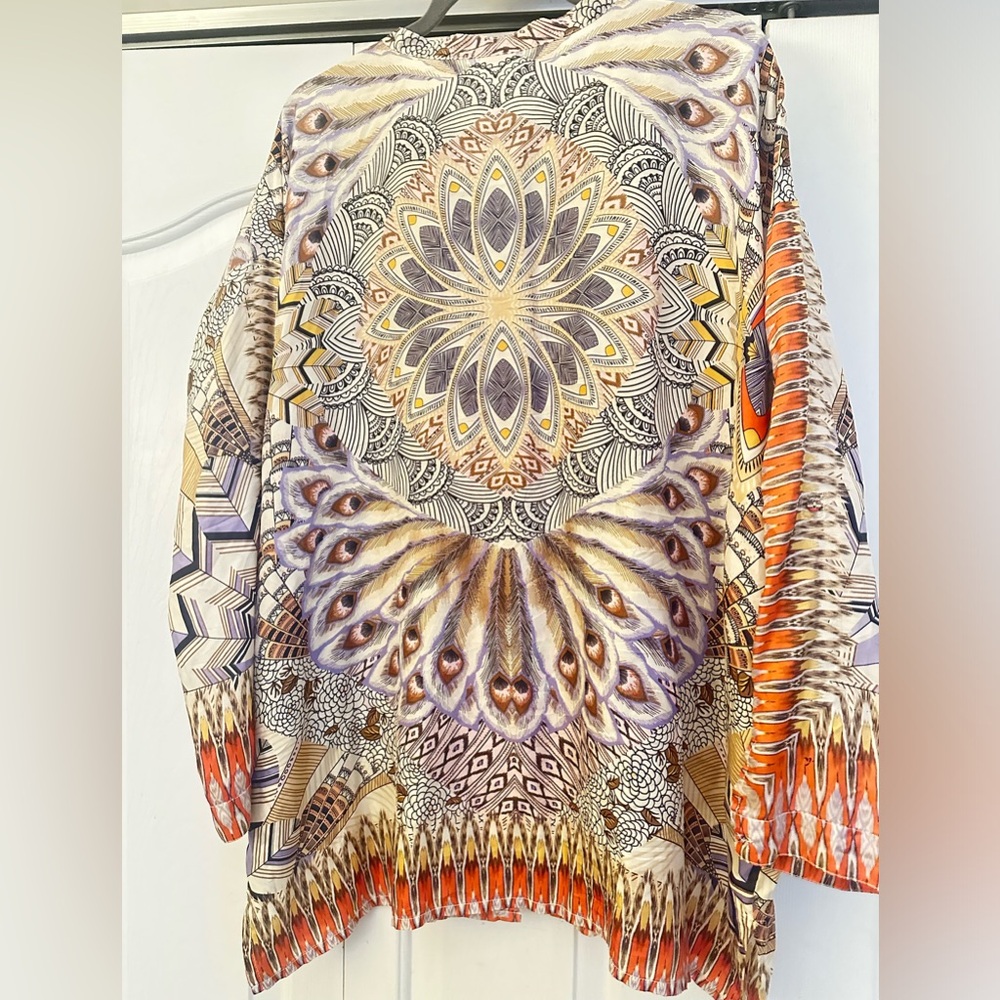 Johnny Was silk tunic length blouse - Picture 2 of 5